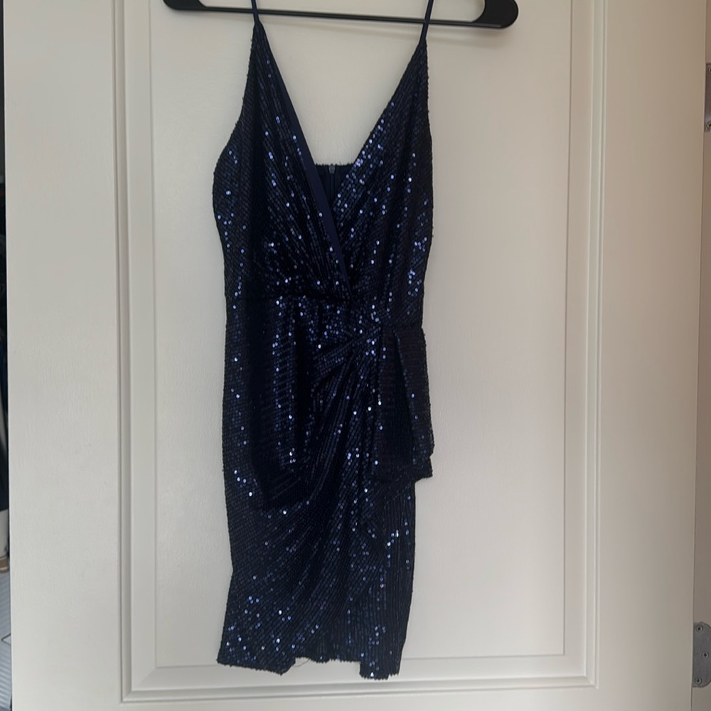 Sequin navy blue mini dress